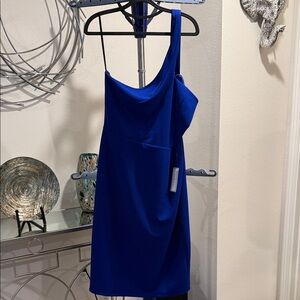 Premier Royal Blue One-Shoulder Dress